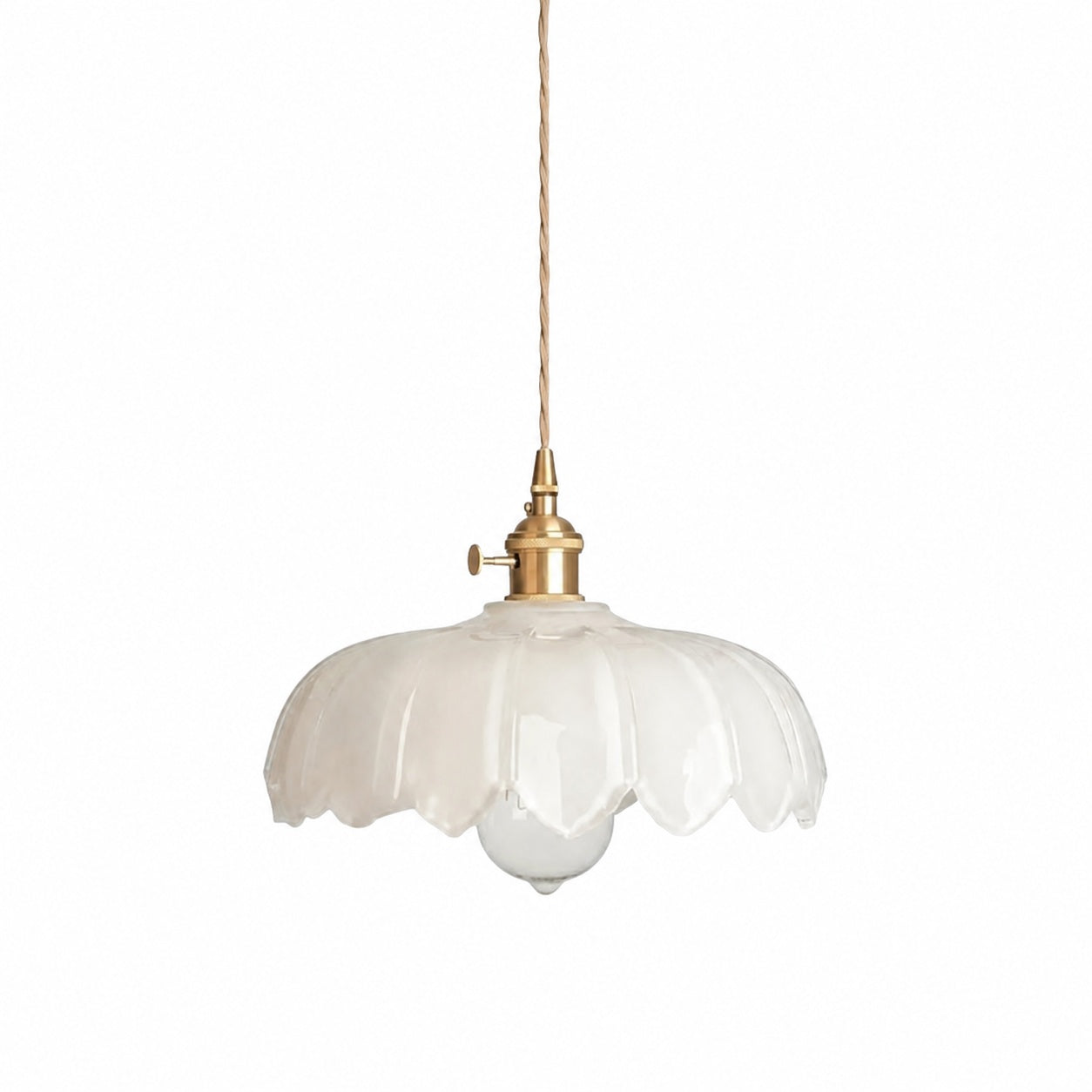 Petalbloom Rustic Tulip Glass Pendant Light – Floral Bud Design Hanging Lamp for Dining Area N58