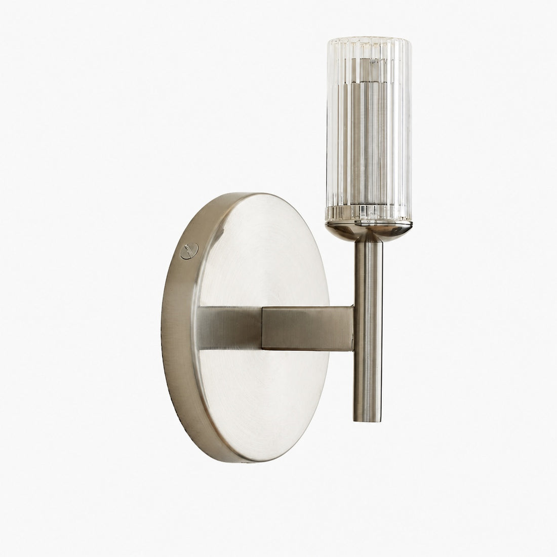 Bravira Ribbed Glass Wall Lamp - Tube Metal Light in Classic Finishes