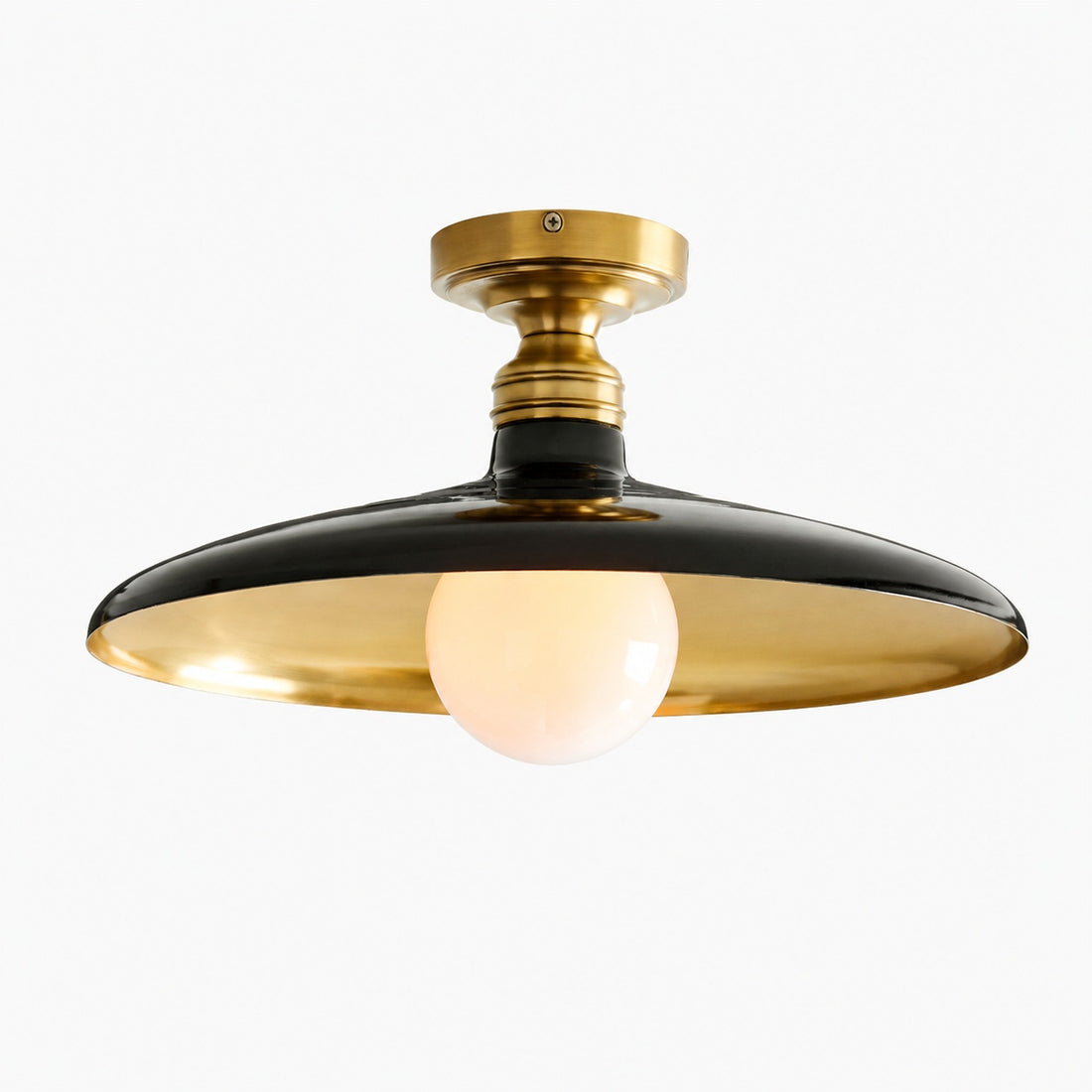 Forvara Farmhouse Metal Flush Mount Light - Black or White Ceiling Lamp