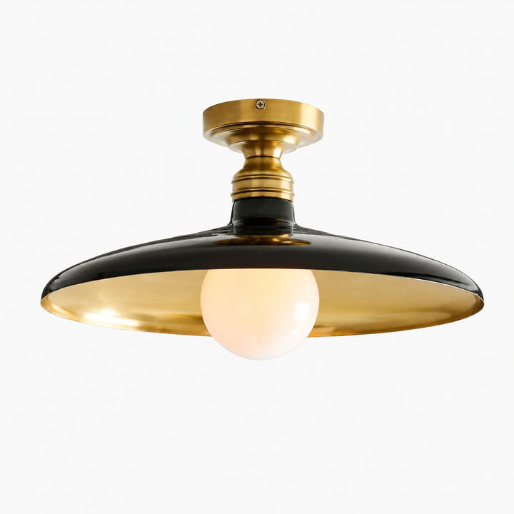 Forvara Farmhouse Metal Flush Mount Light - Black or White Ceiling Lamp