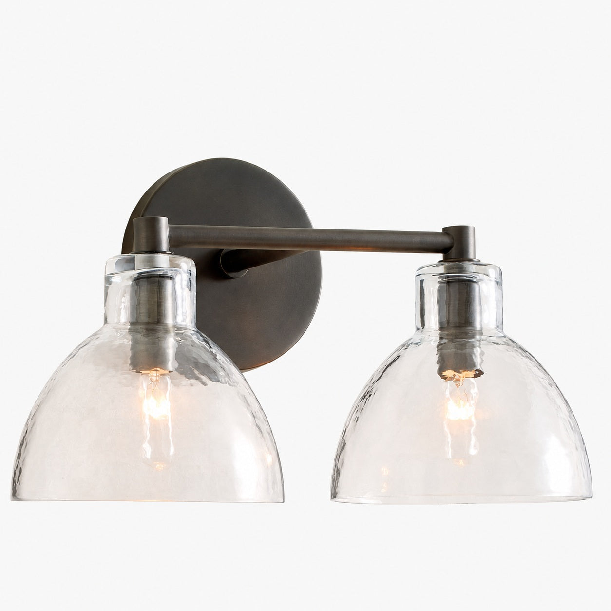 Glavira Recycled Glass Double Sconce - Indoor Brass Wall Lighting