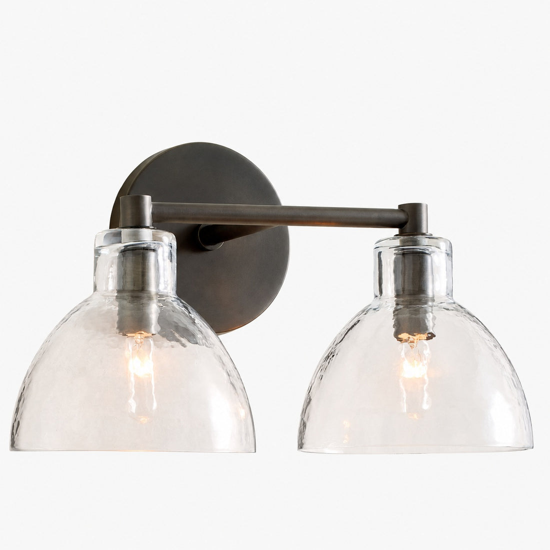 Glavira Recycled Glass Double Sconce - Indoor Brass Wall Lighting