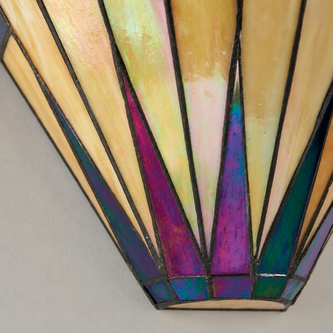 TF Dark Star Art Deco Star Tiffany Wall Sconce – Stained Glass Geometric Light for Hallway and Living Room