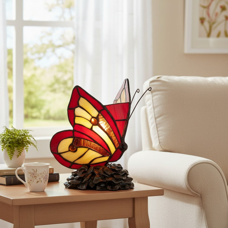TF Butterfly Table Lamp – Nature-Inspired Glass Design Perfect for Living Rooms or Hallways