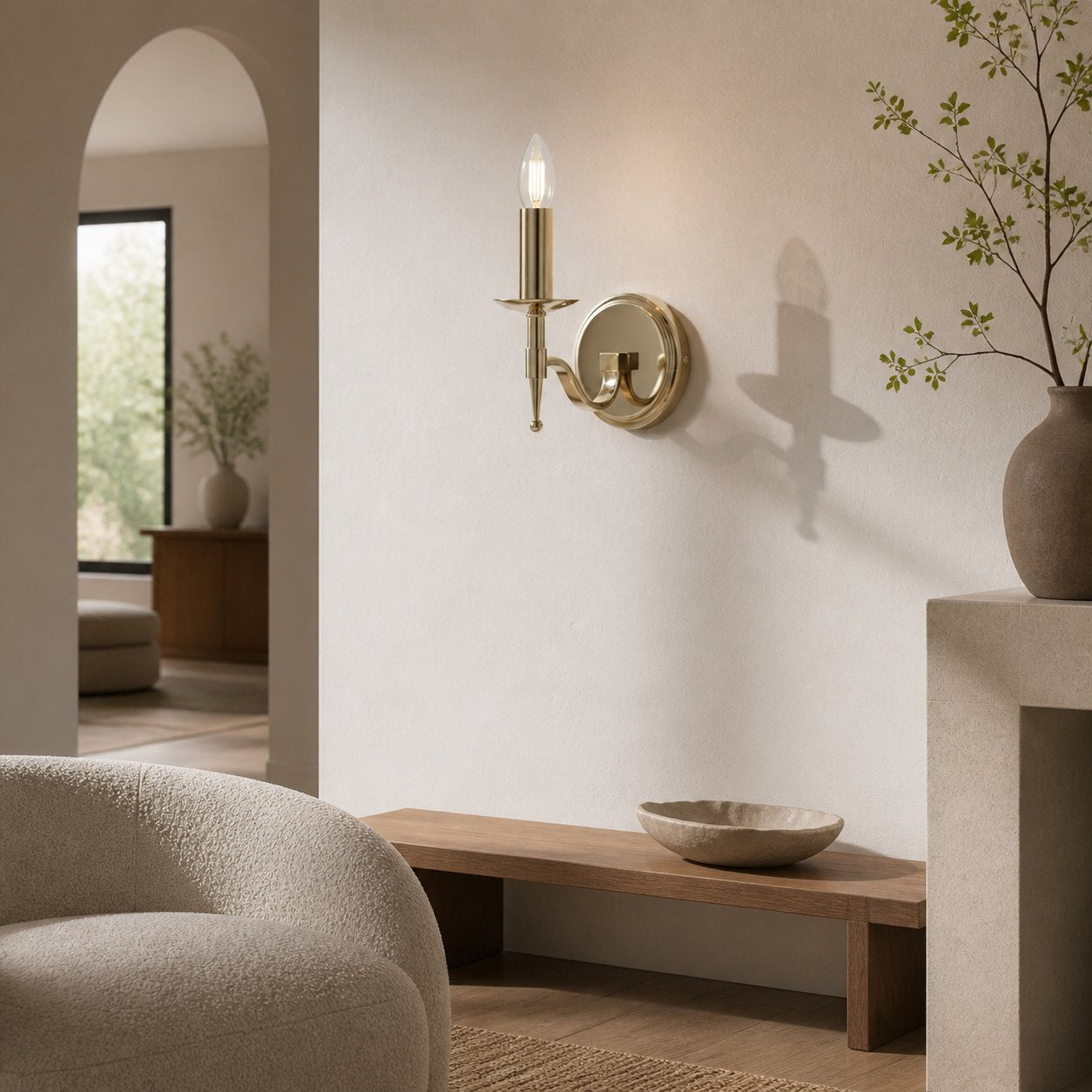 Tela Classic Wall Sconce Metal Wall Light - Elegant Wall Sconce Ideal for Hallway or Living Room