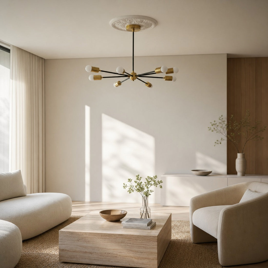 Mobilux Line Modern Chandelier - Mid Century Ceiling Light Fixture