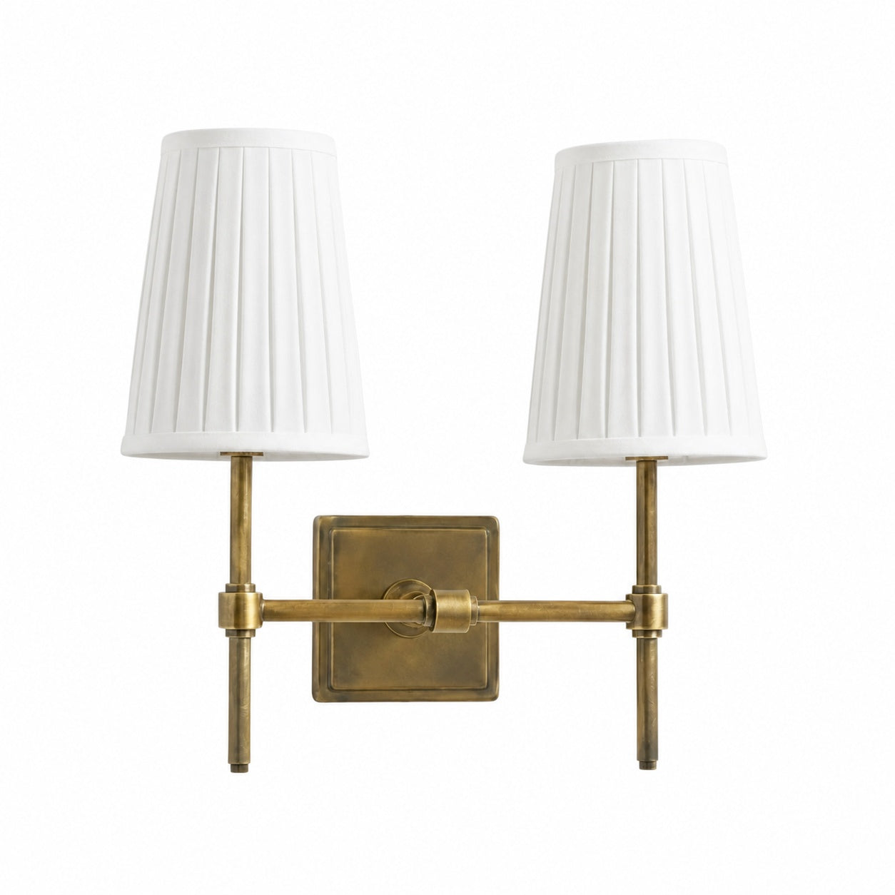 Derlina White Linen Shades Wall Lamp – Retro Metal Multi-Head Lighting Fixture