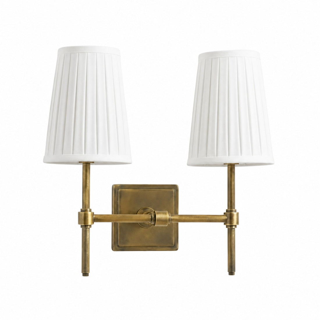 Derlina White Linen Shades Wall Lamp – Retro Metal Multi-Head Lighting Fixture