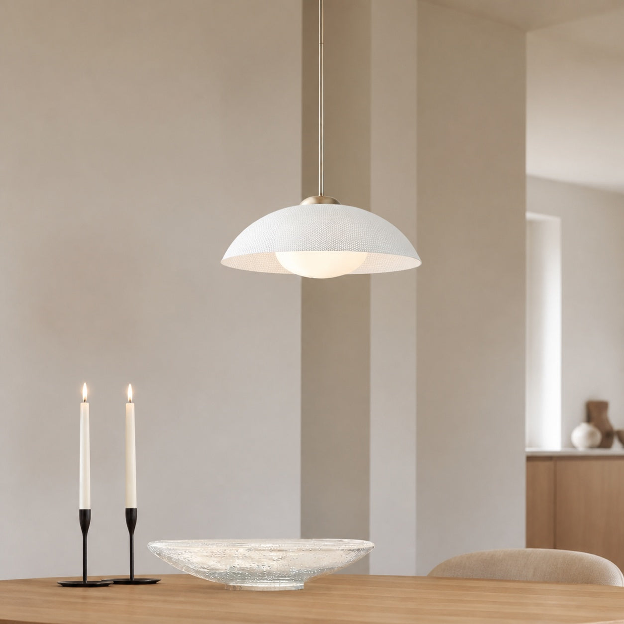 Elorina Pendant Light - Perforated Metal Shade, Champagne Bronze
