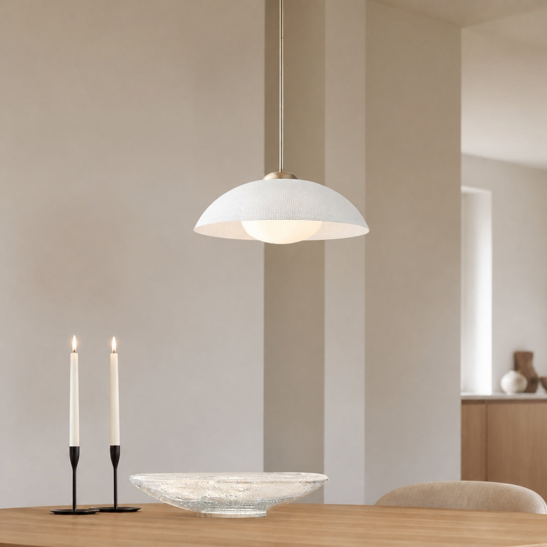 Elorina Pendant Light - Perforated Metal Shade, Champagne Bronze