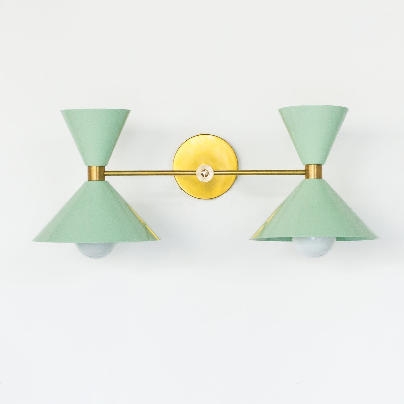 Double Cone Wall Sconce Light - Brass Finish Hourglass Style for Home
