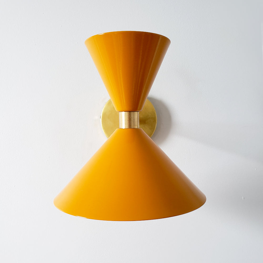 Brass Cone Wall Sconce - Hourglass Lighting for Home Spaces