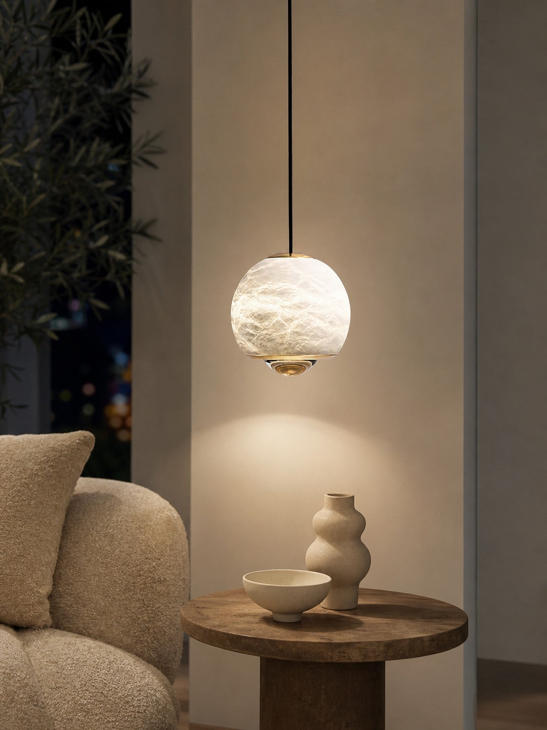 Ferox Alabaster Pendant Light