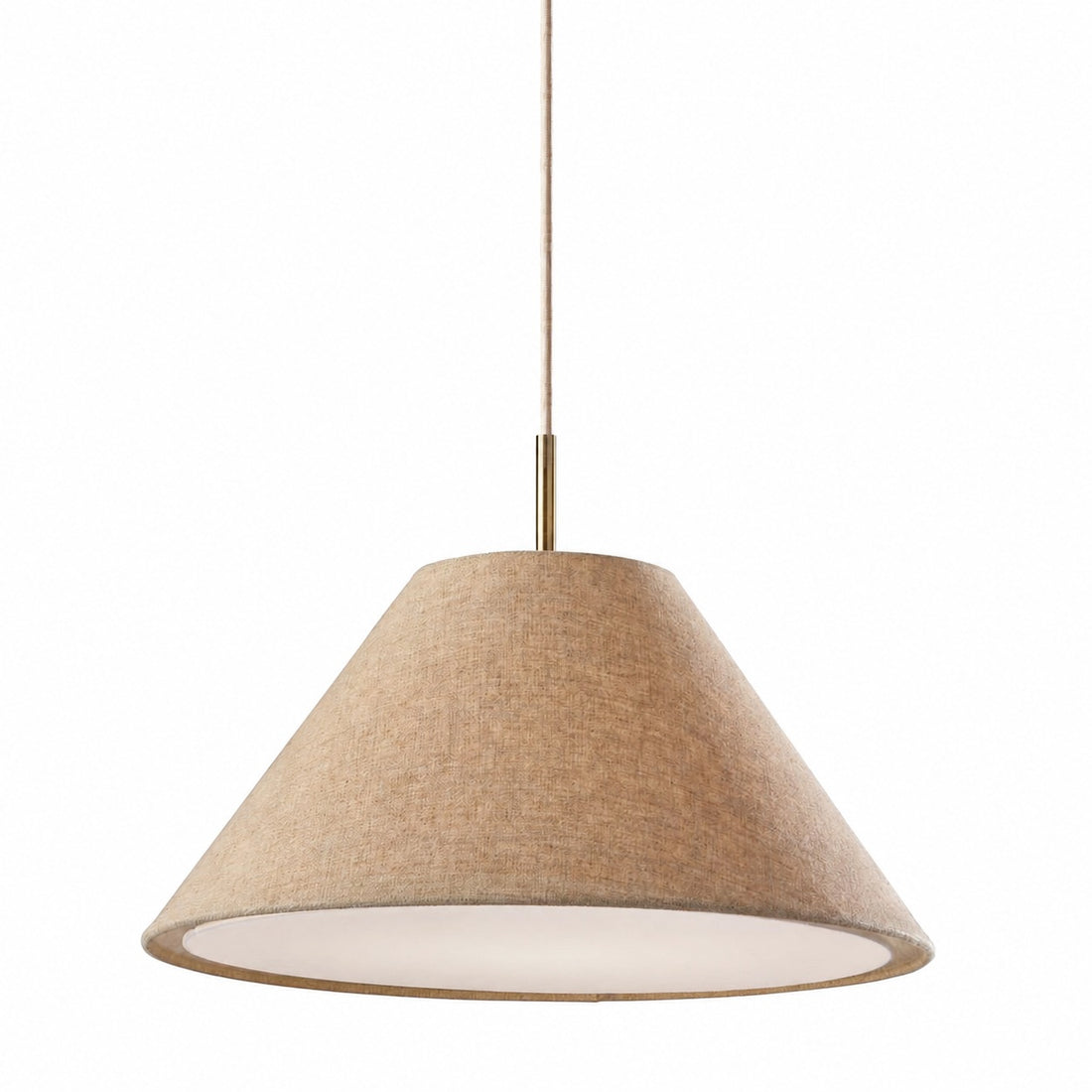 Lorvion Linen Drum Shade Flush Mount & Pendant - Antique Brass Ceiling Light