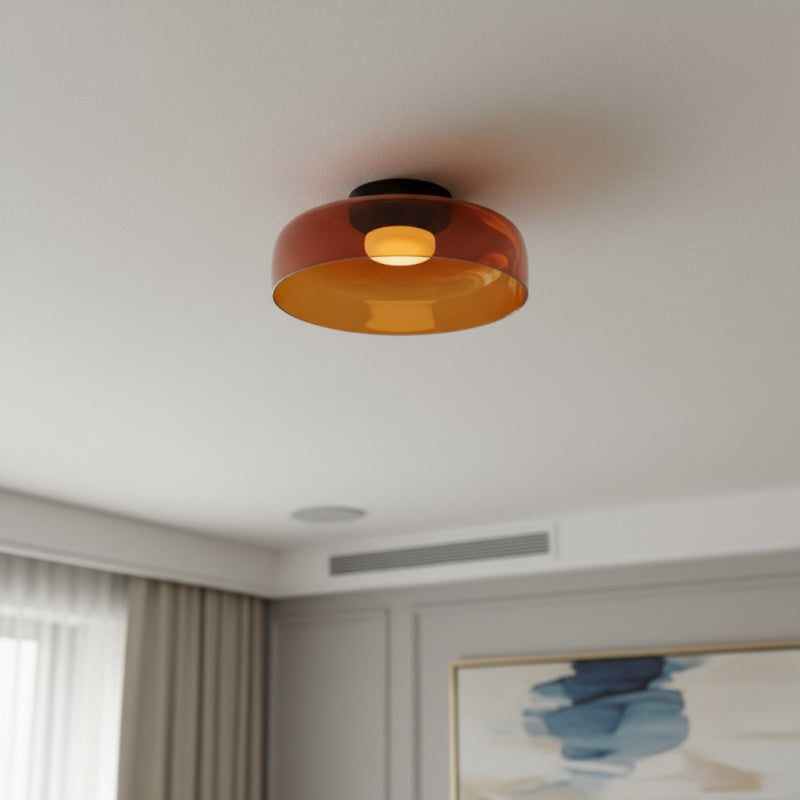 Celestial Modern Glass Ceiling Light - Nordic Design  Glass Disc Fixture for Bedroom and Dining