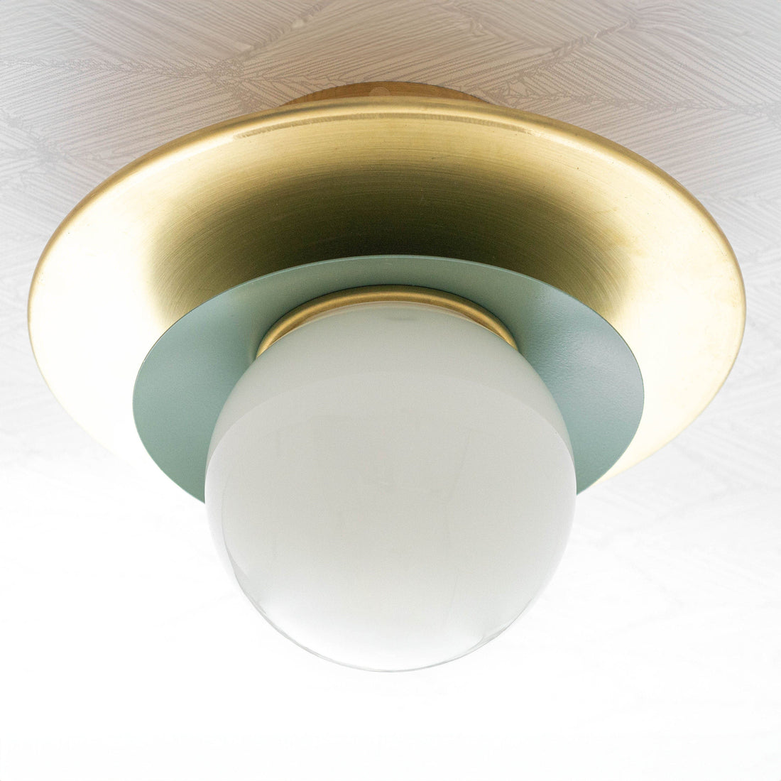 Artivo Layered Brass Globe Light – Versatile Opal Glass Ceiling or Wall Sconce for Stylish Spaces