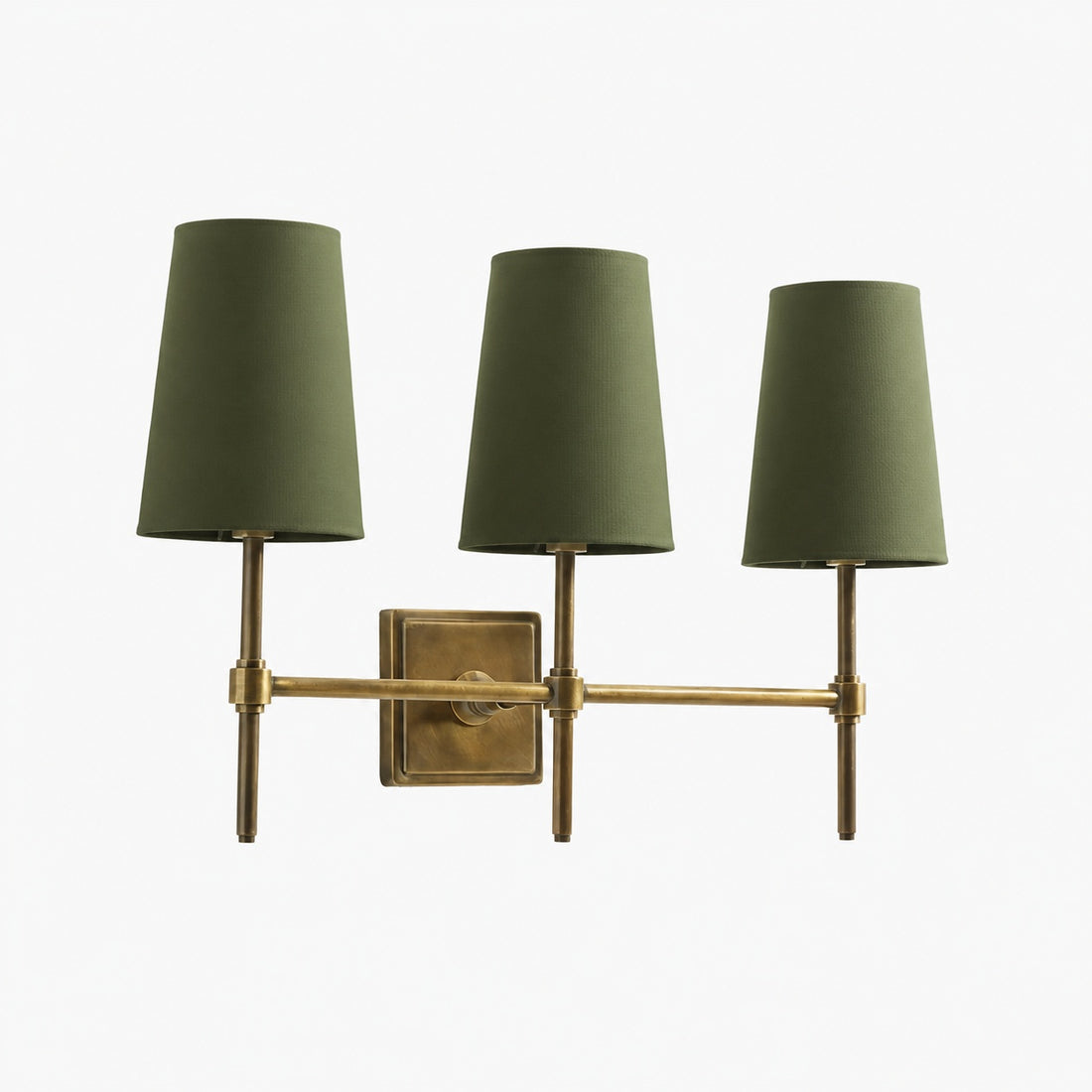 Derlina White Linen Shades Wall Lamp – Retro Metal Multi-Head Lighting Fixture