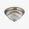 TF Vintora Modern Flush Ceiling Light – Ribbed Glass and Metal Trim for Kitchens or Hallways