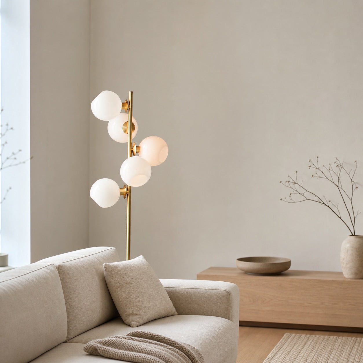 Brina Glass Multi-Light Floor Lamp - Modern Standing Light with Elegance