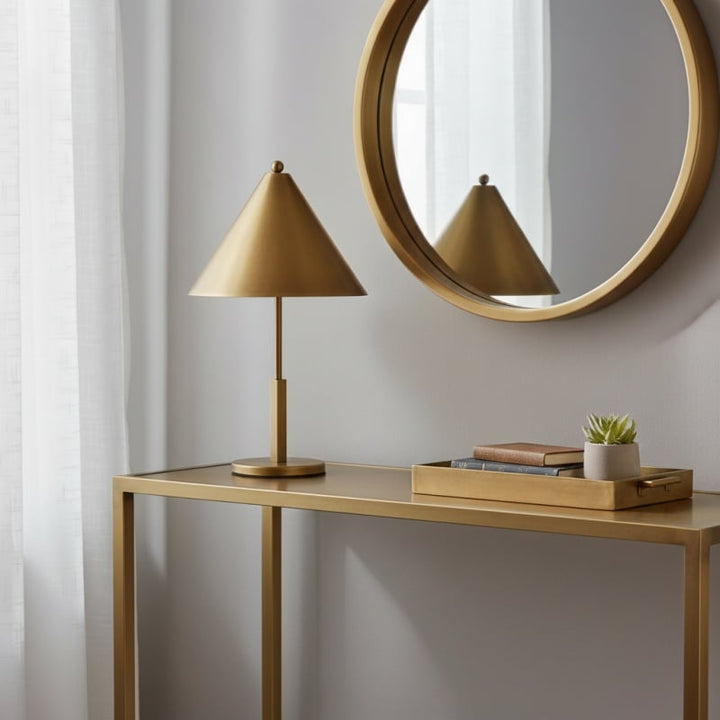 Aurecyl Table Lamp - Sleek Tapered Metal Table Lamp in Vintage-Style Finish for Living Room