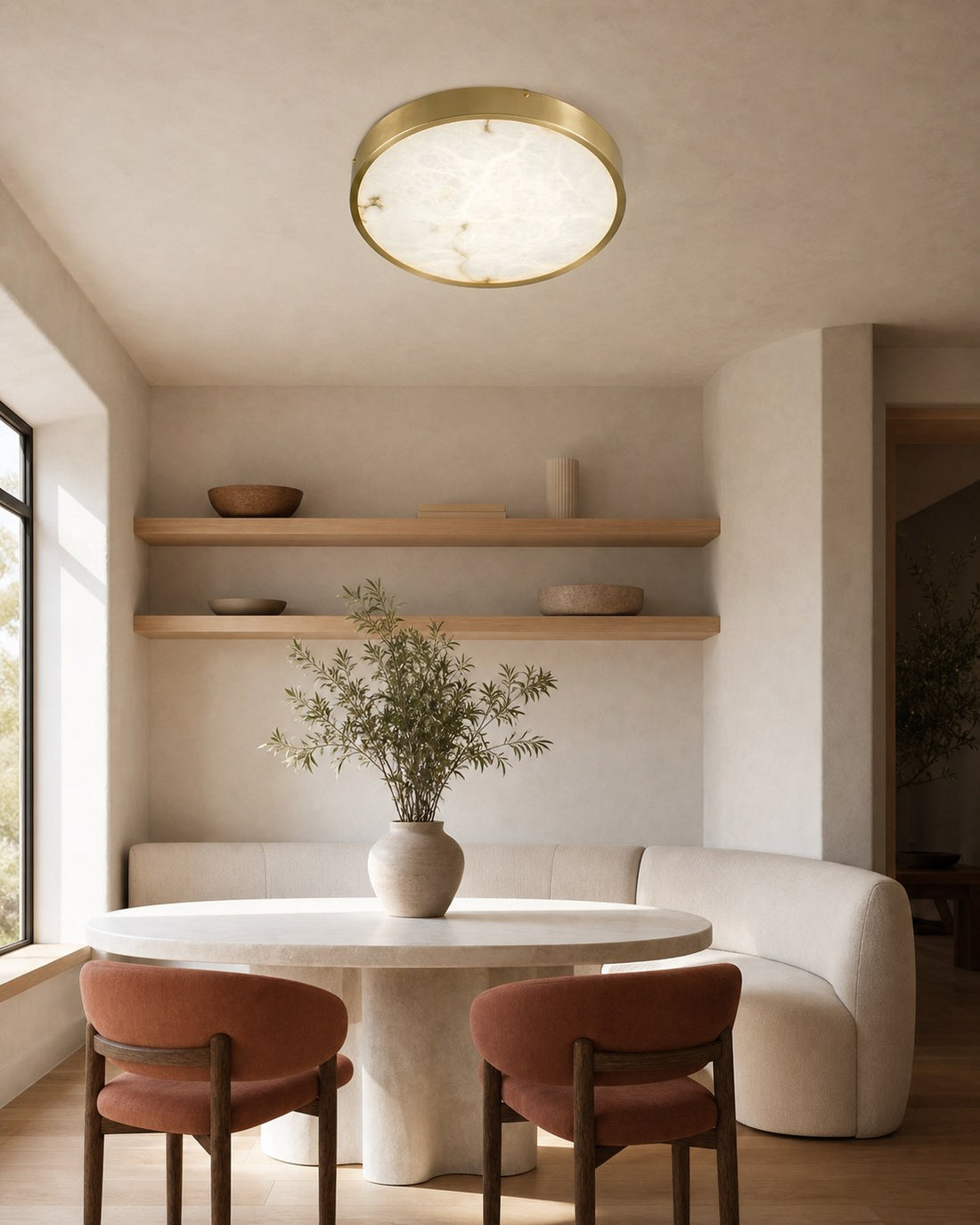 Geometric Alabaster Recessed Ceiling Light