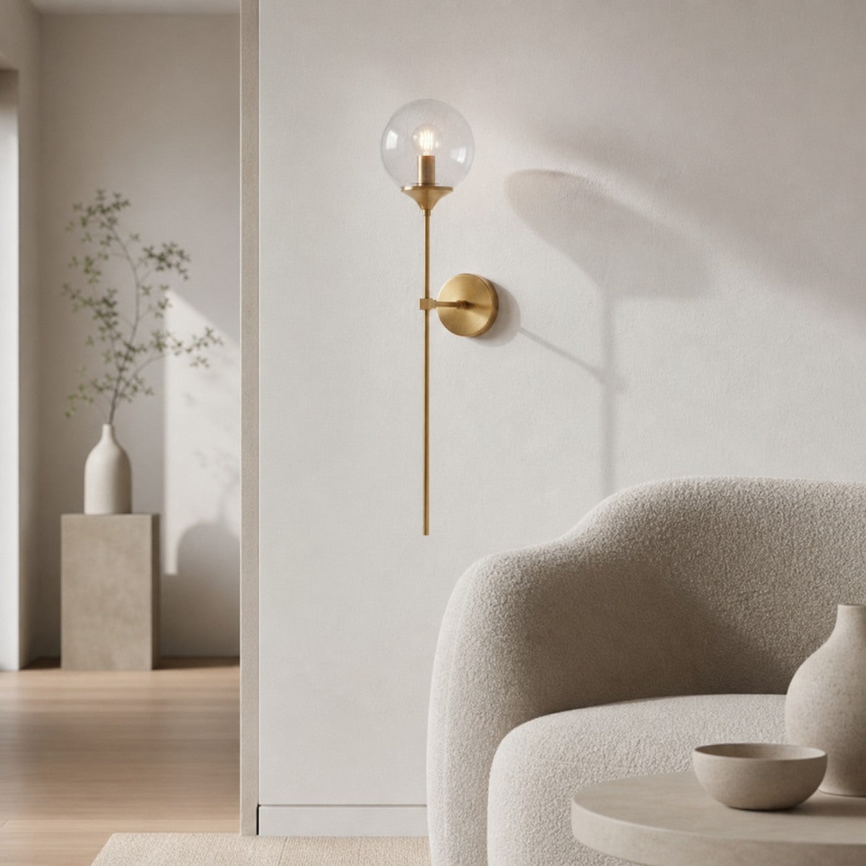 Beanaura Wall Lamp Nordic Glass Ball Metal Design – Modern Indoor Lighting for Living Room
