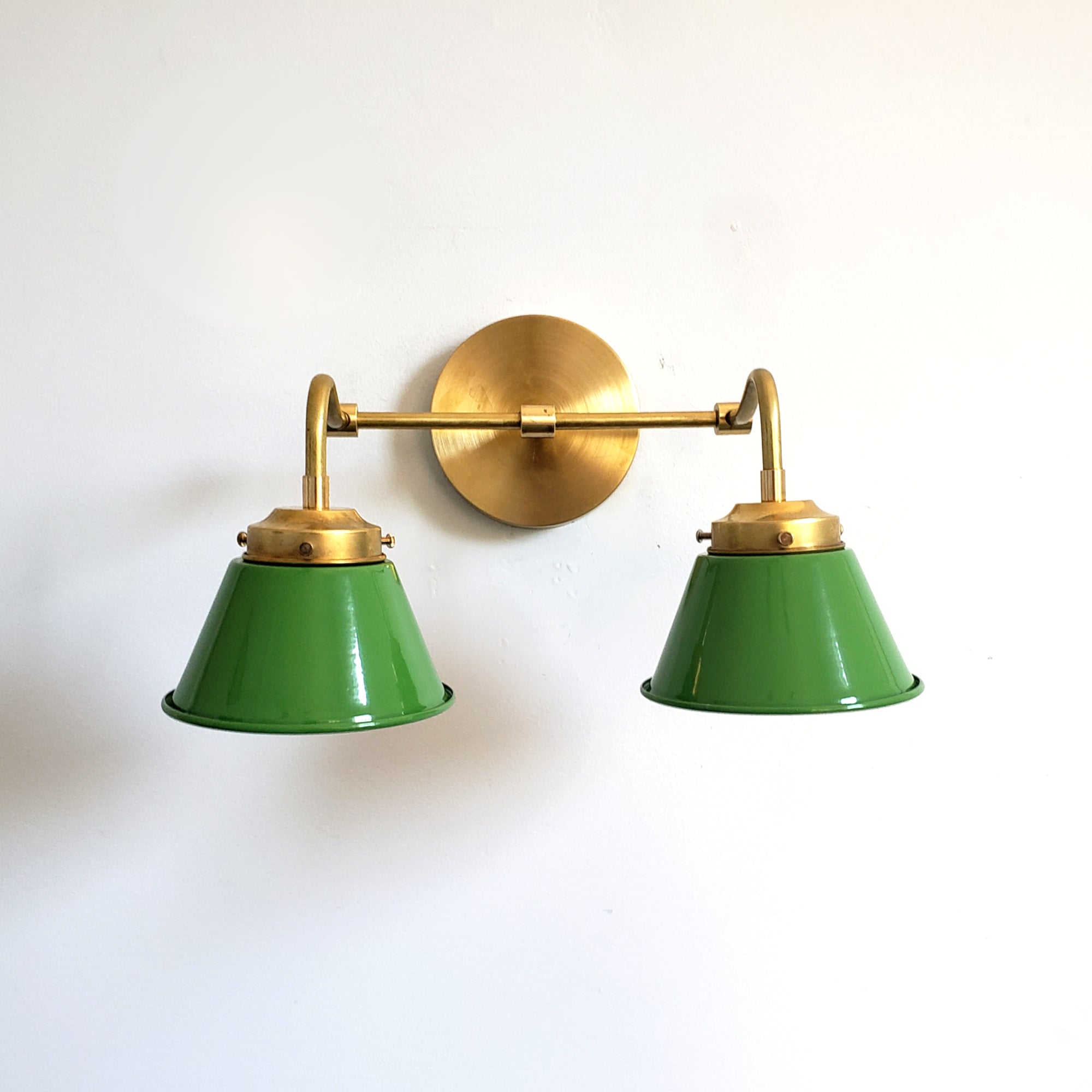 Modern Double Cone Brass Sconce - Accent Lighting For Bathroom & Hallway