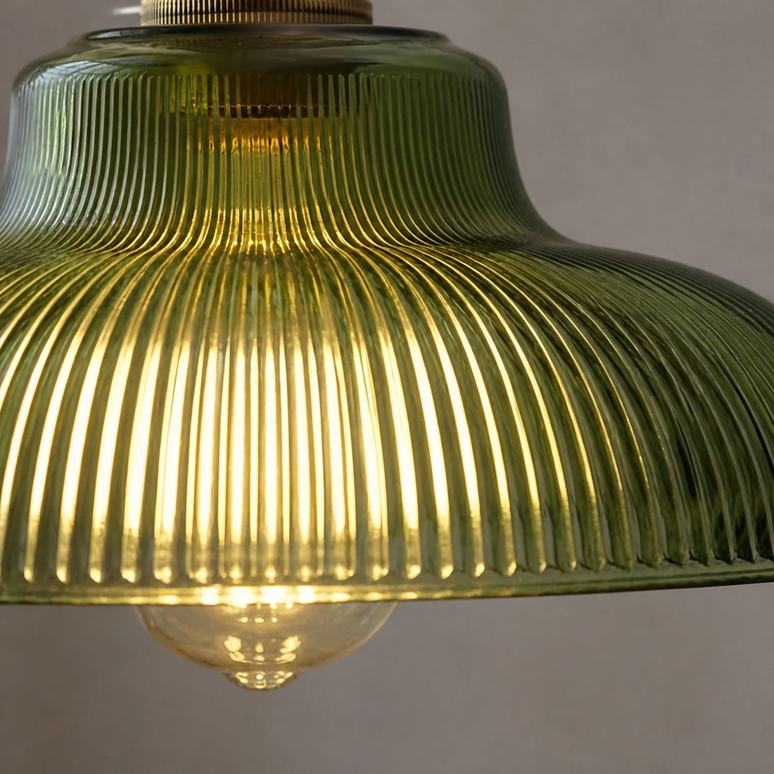 Ribilux Ribbed Pendant Light - Vintage Glass and Metal for Kitchen and Dining Room