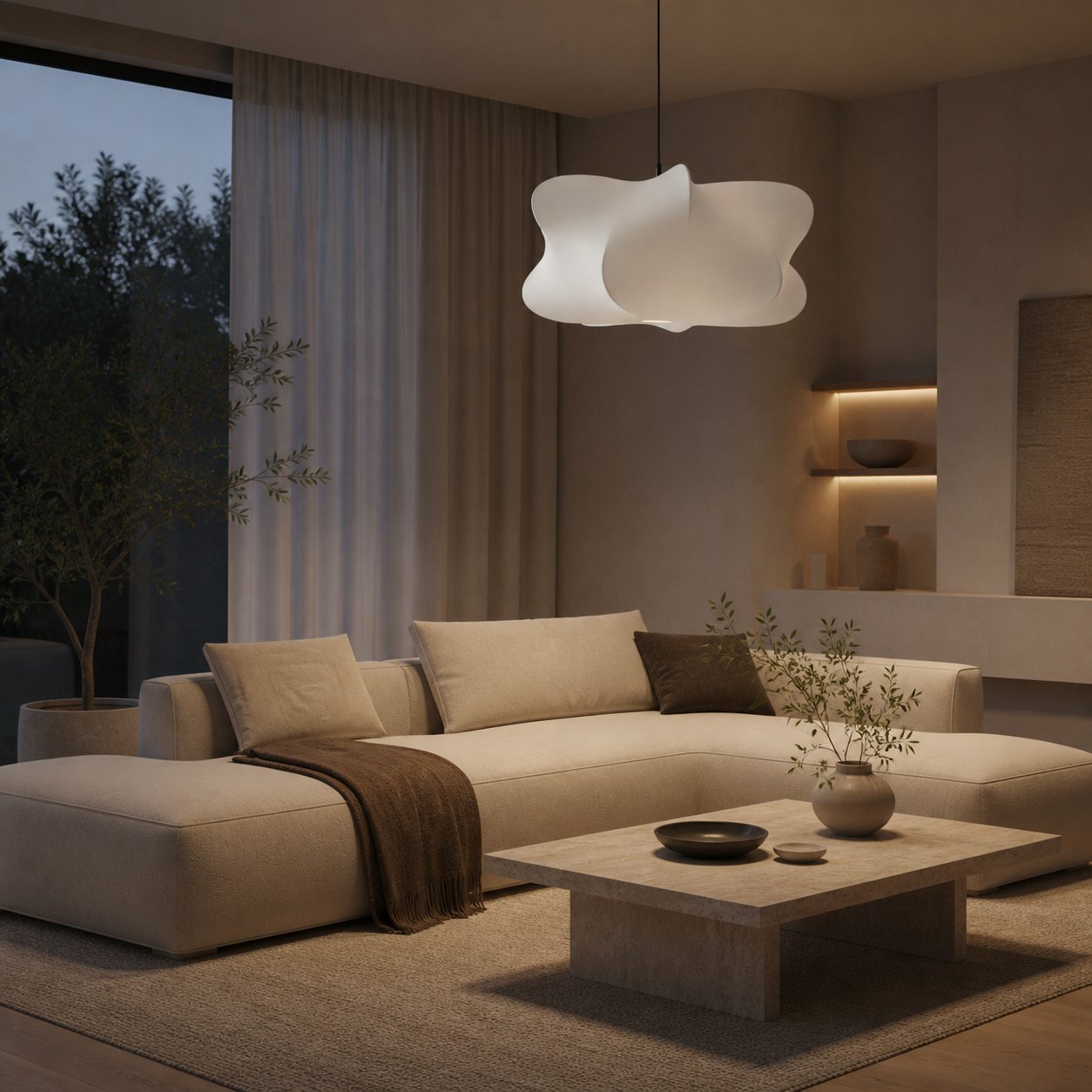 Lunaveo Diffusion Pendant Light – Minimalist Fixture for Dining Rooms and Hallways