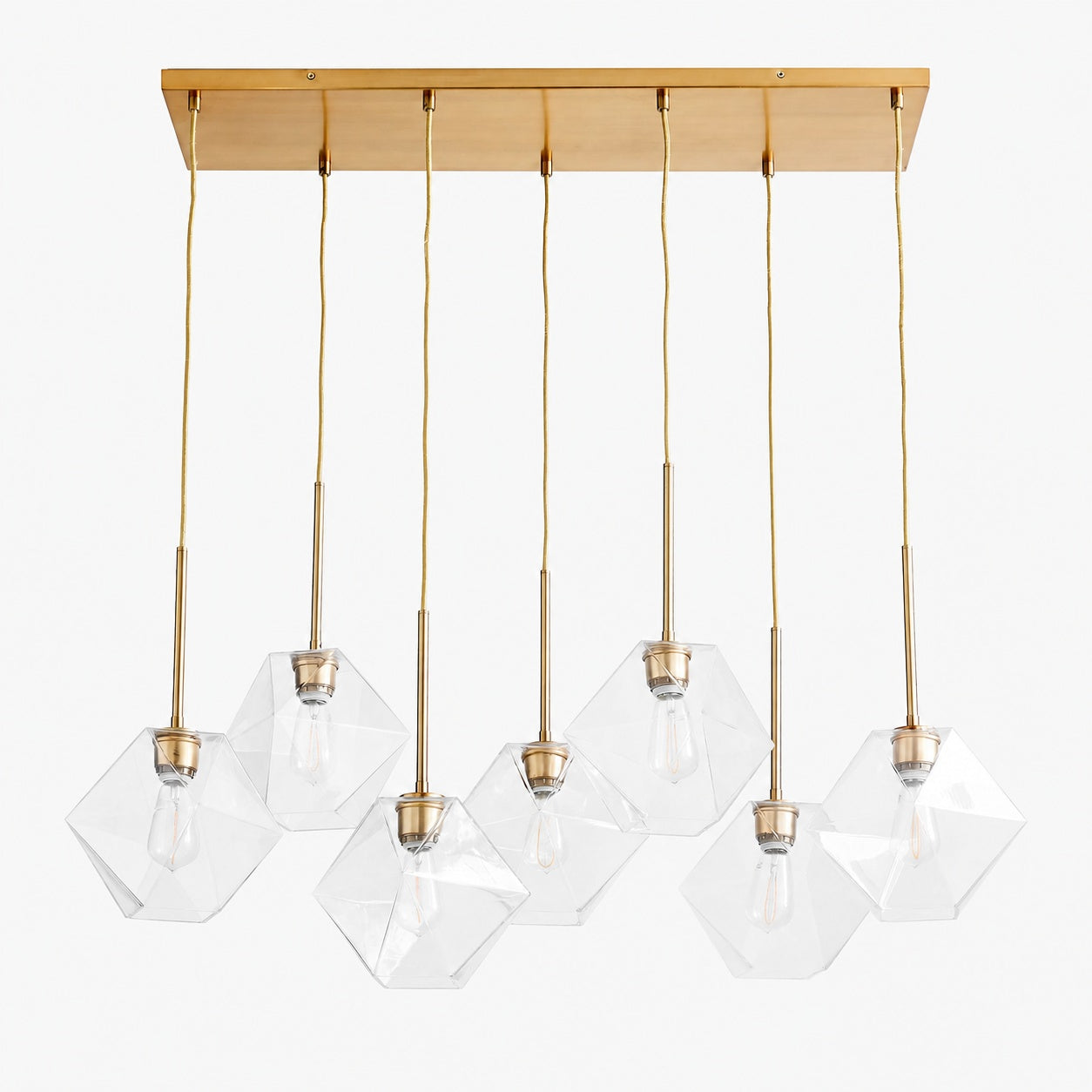 Talvior Luminous Geometric 7-Light Faceted Glass Chandelier