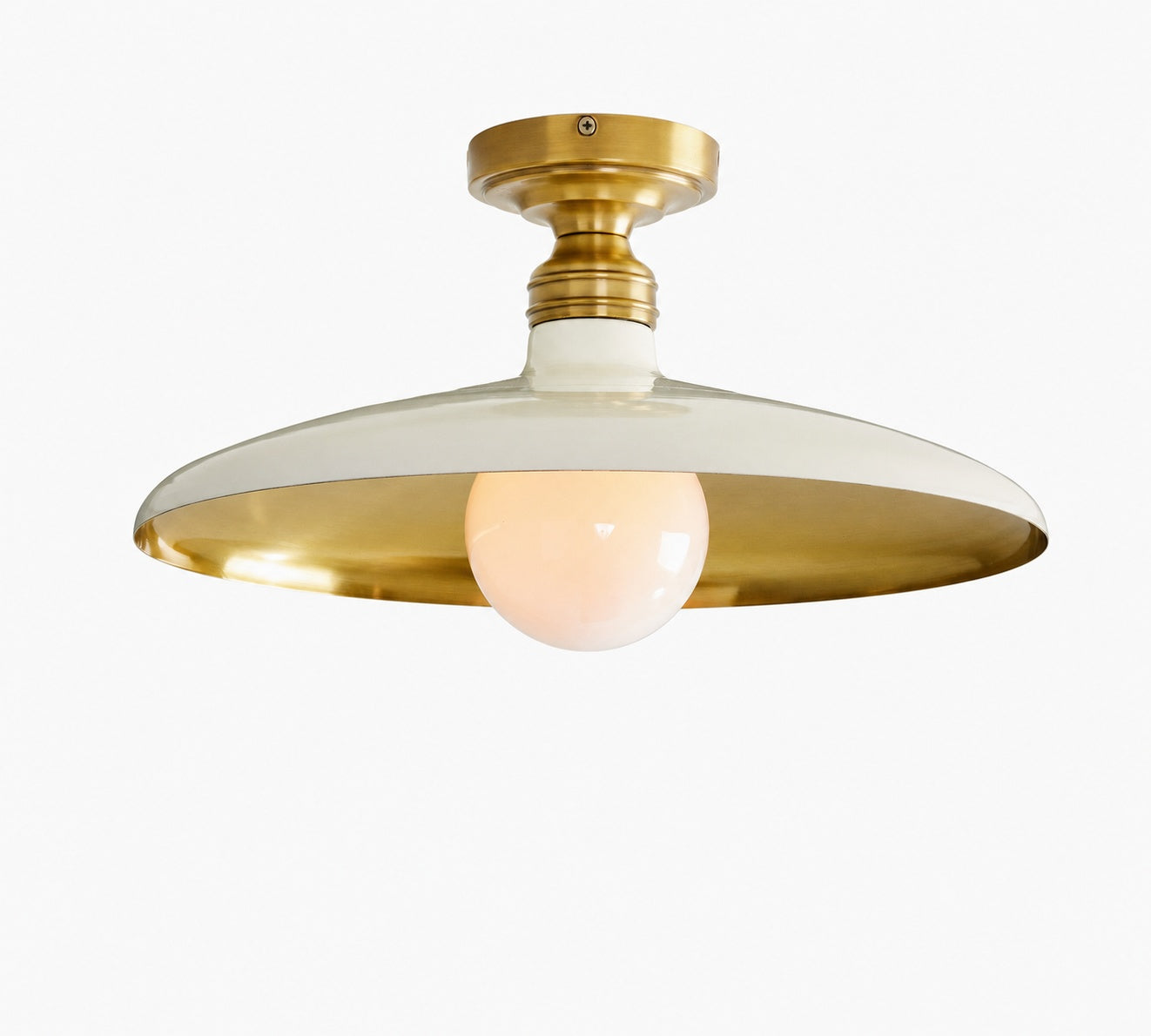 Forvara Farmhouse Metal Flush Mount Light - Black or White Ceiling Lamp