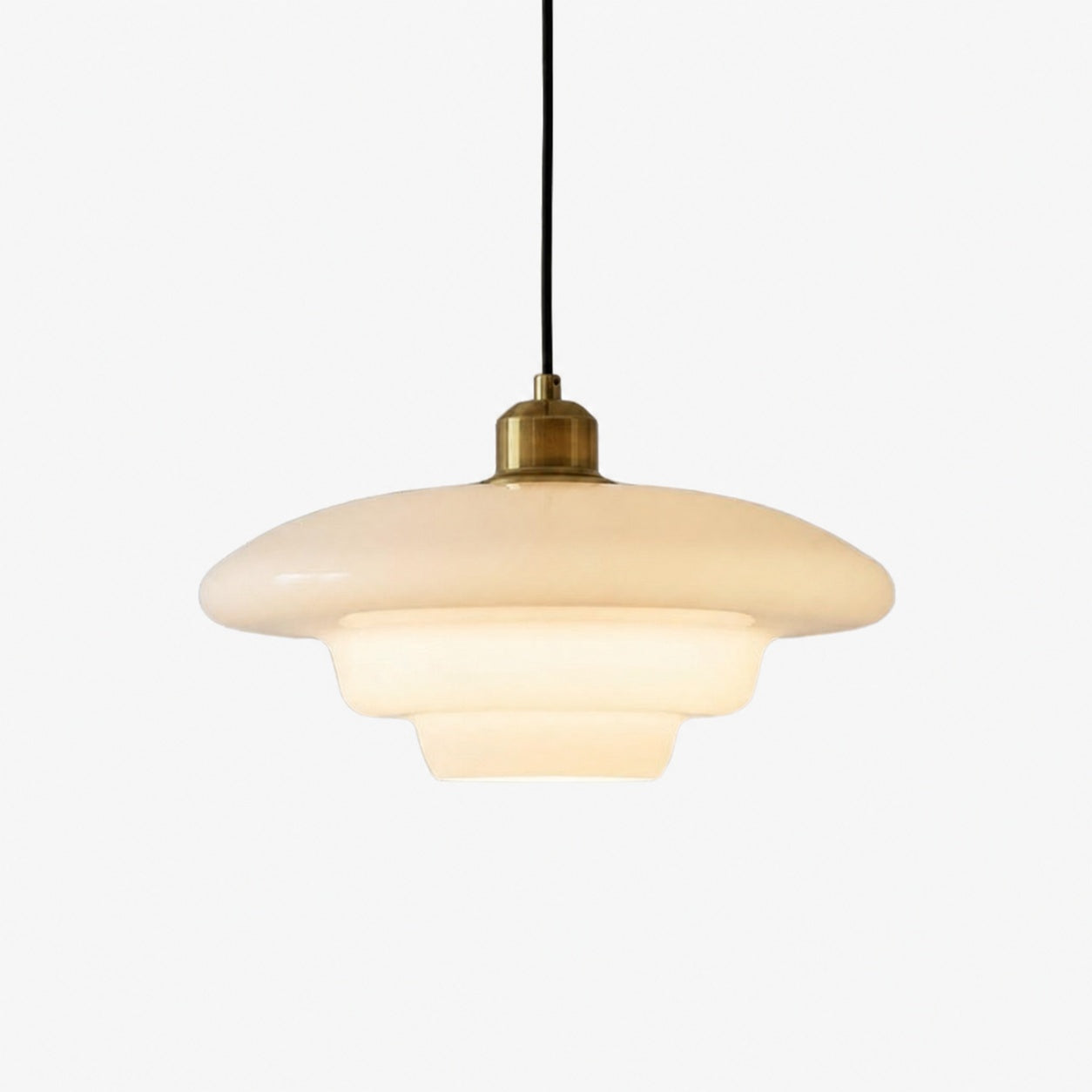 Opalisse Art Deco Pendant Light – Milk Glass Dome Ceiling Lamp for Dining Room U25