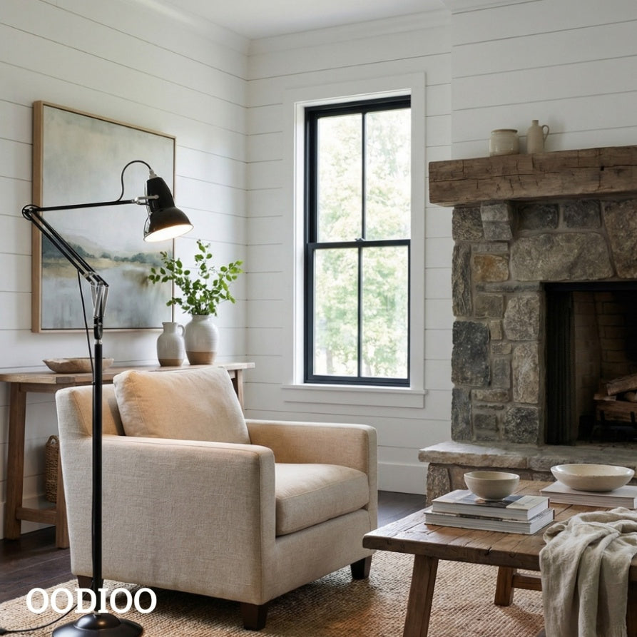 Original 1227 Classic Adjustable Floor Lamp with Slim Lines for Reading Areas