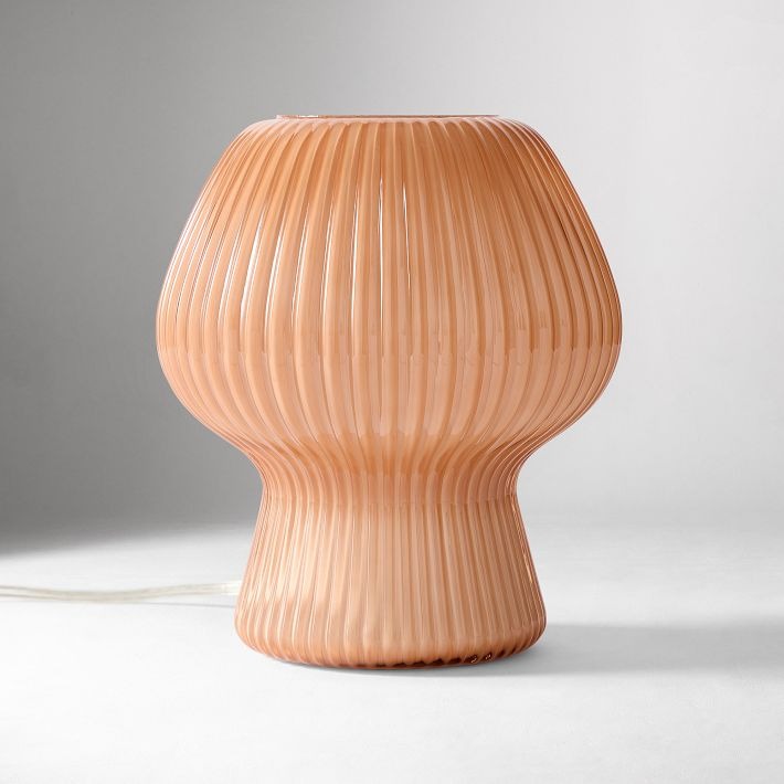 Novarise Ribbed Glass Table Lamp – Textured Glass Accent Lighting