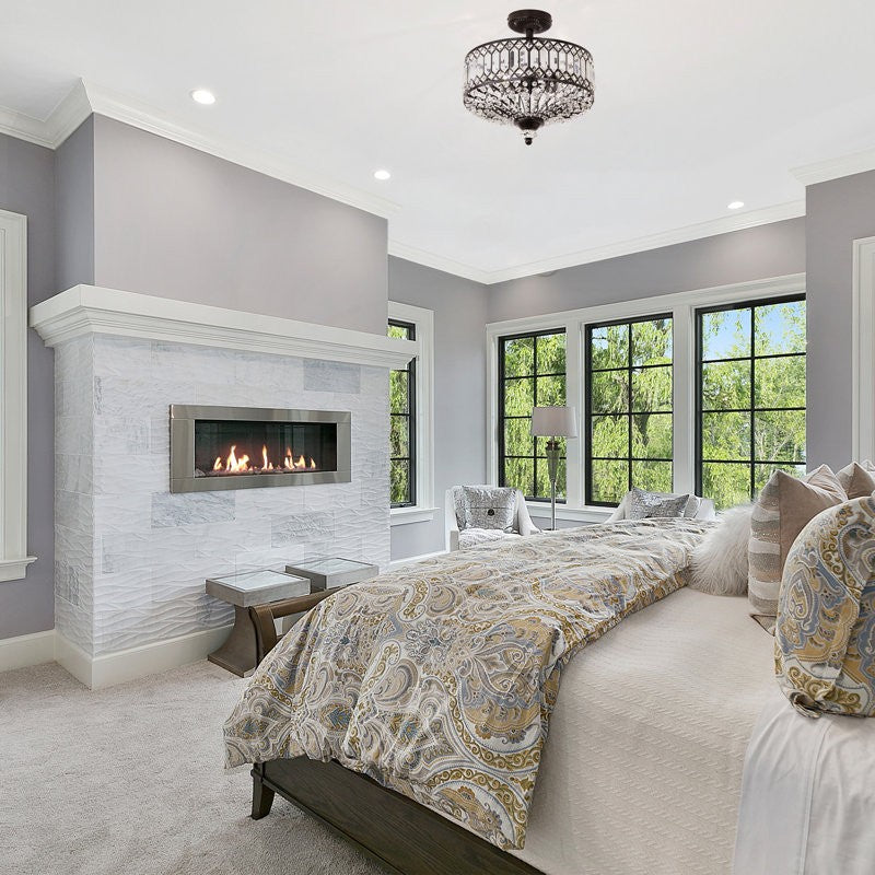 Crystal Drum Ceiling Light –  Glass Semi Flush Mount Lamp for Hallway