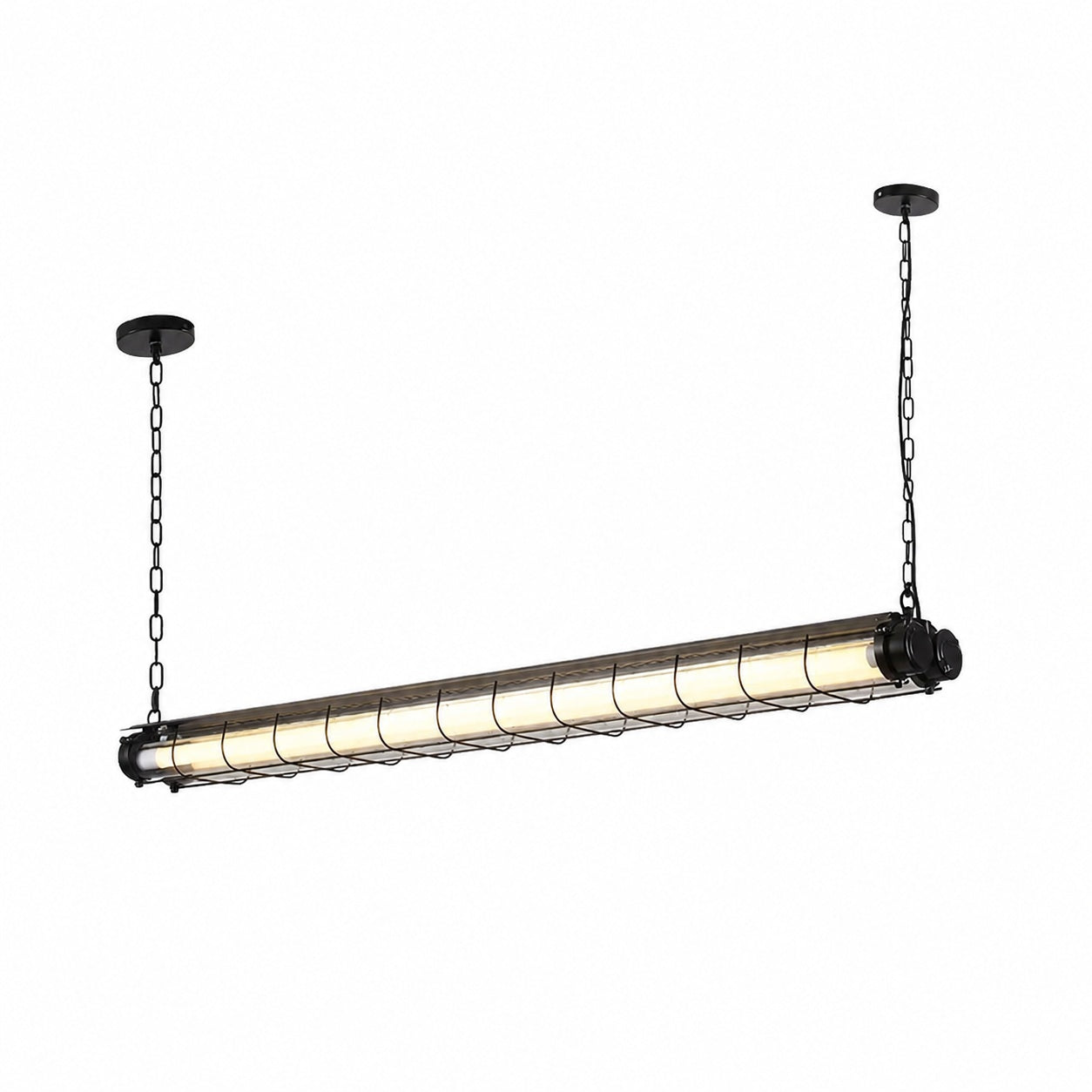 Modern Acrylic Linear LED Chandelier in Black or Silver