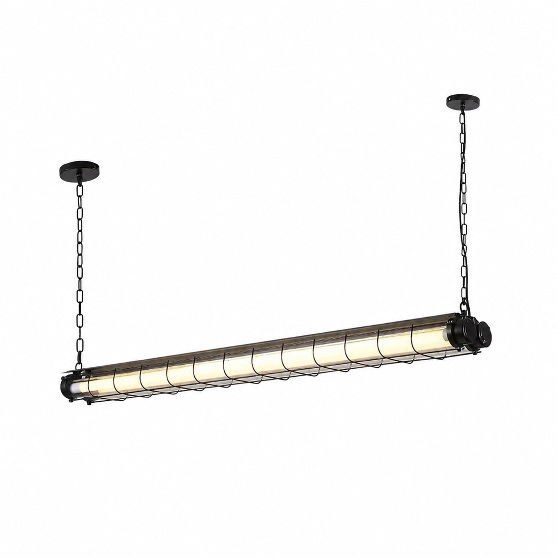 Modern Acrylic Linear LED Chandelier in Black or Silver
