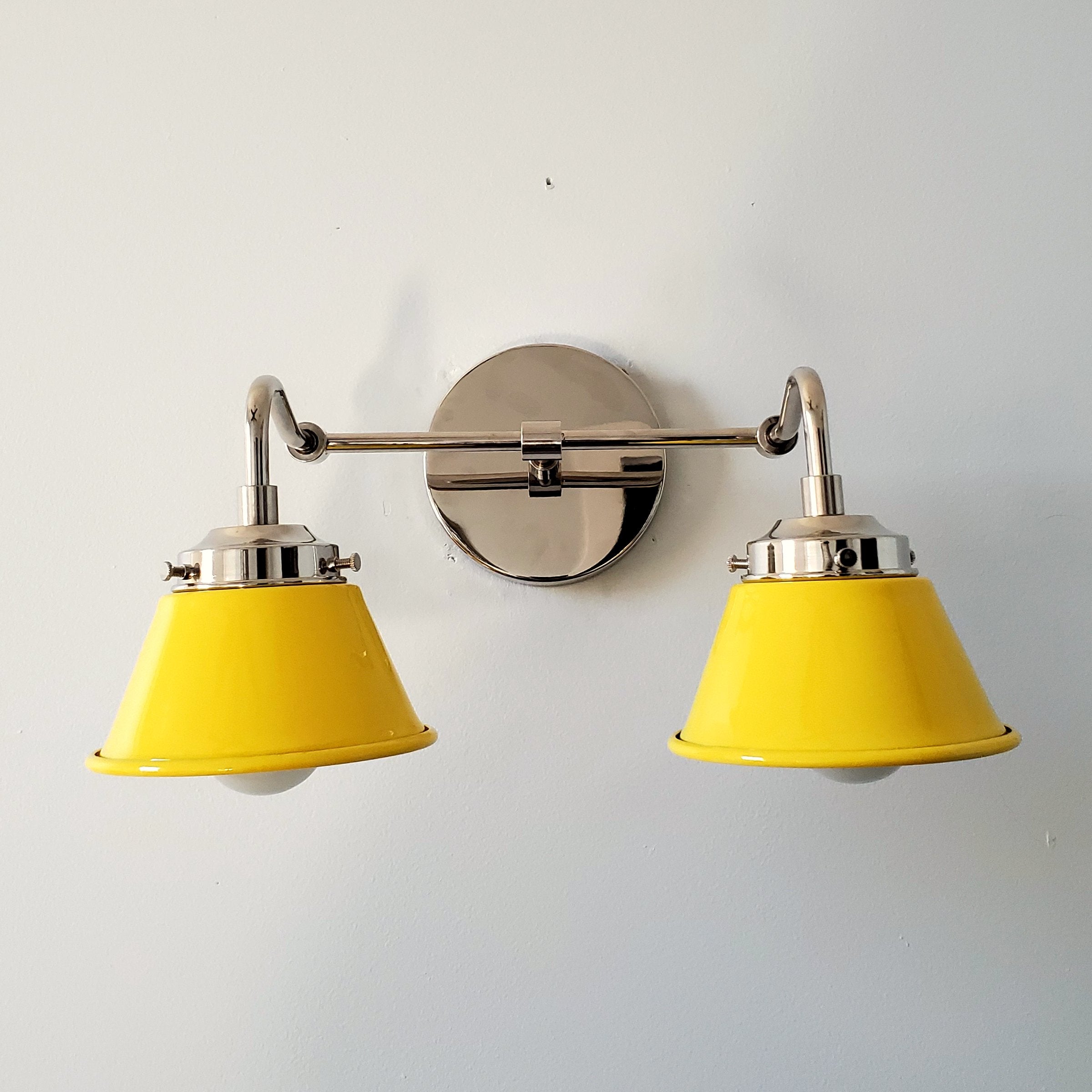 Modern Double Cone Brass Sconce - Accent Lighting For Bathroom & Hallway