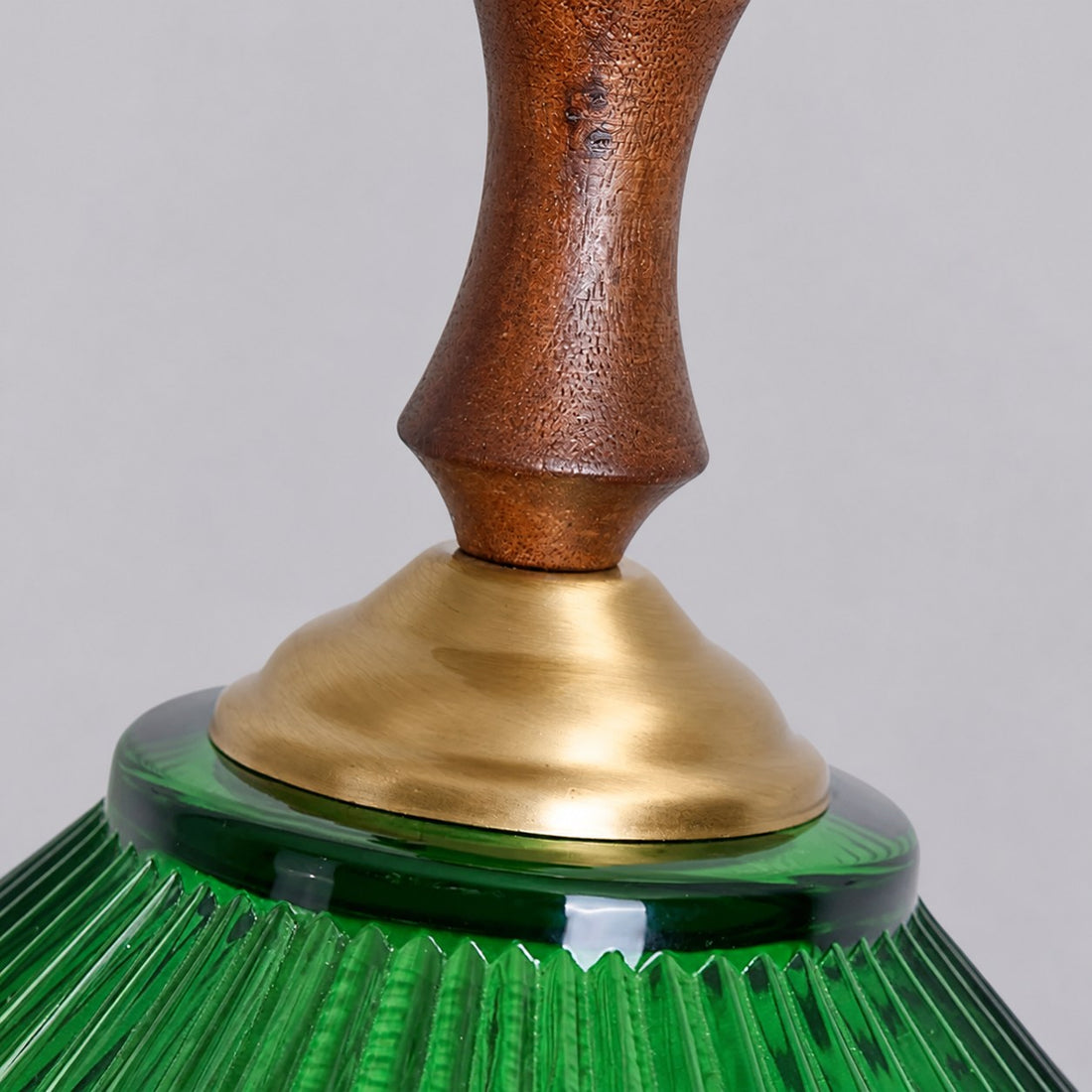 Elunaris Vintage Trumpet Shape Pendant Light with Green Glass Shade for Dining Room