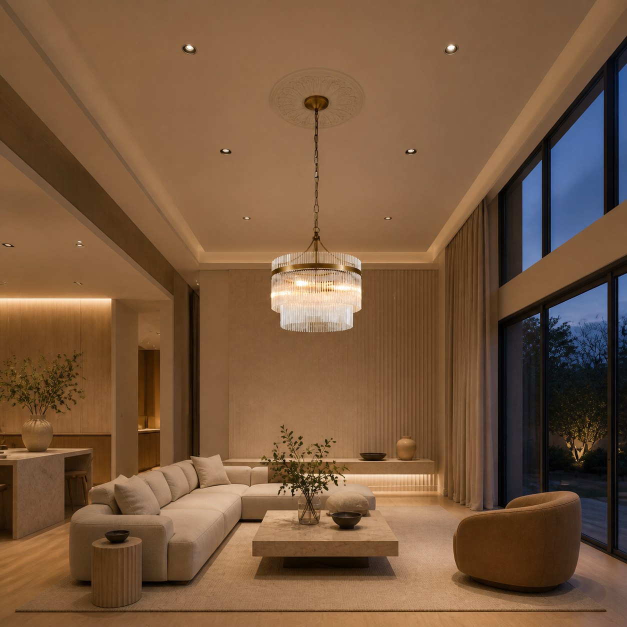 RibGlow Pendant Light – Trio Pendant with Elegant Glass Rods for Dining or Hallway