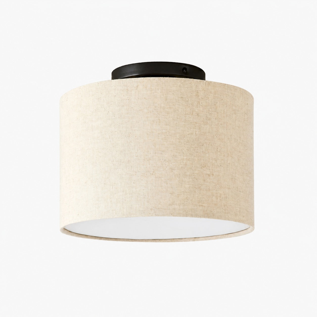 Jelvane Drum Flush Mount with Fabric Shade