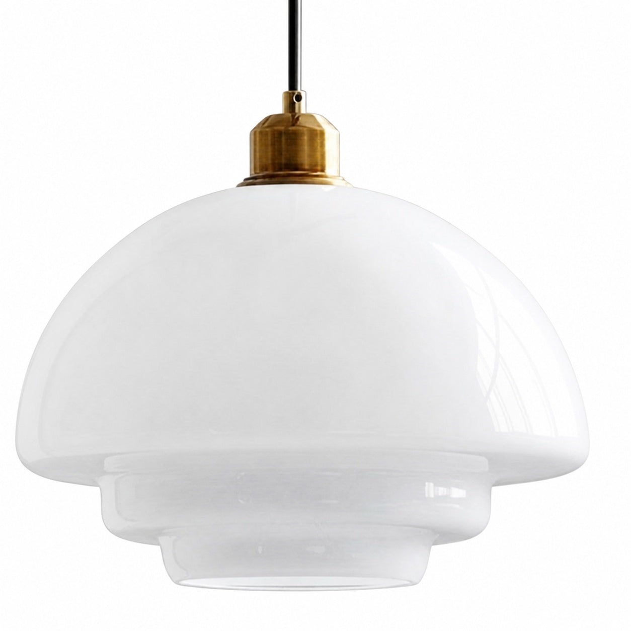 Opalisse Art Deco Pendant Light – Milk Glass Dome Ceiling Lamp for Dining Room N07