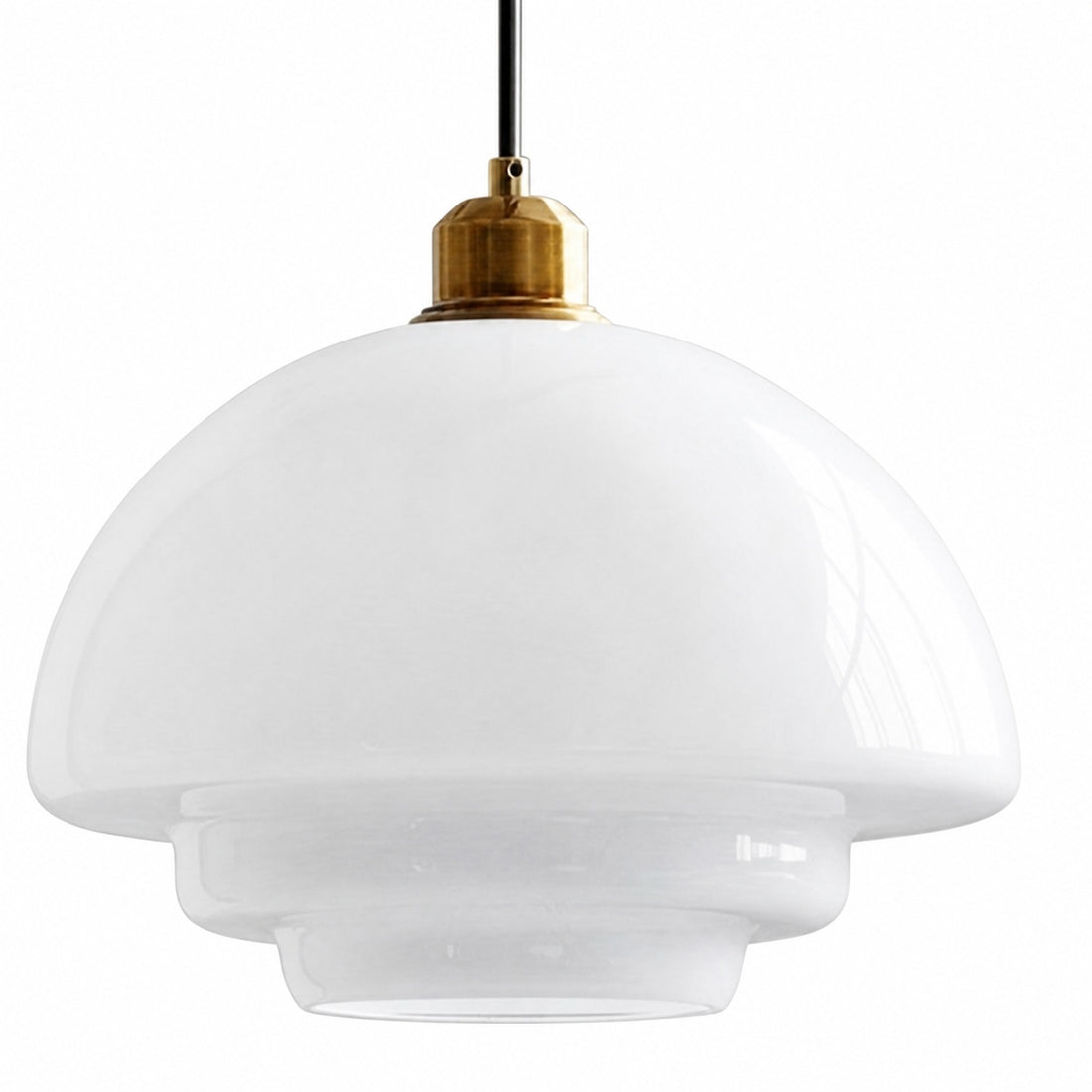 Opalisse Art Deco Pendant Light – Milk Glass Dome Ceiling Lamp for Dining Room N07