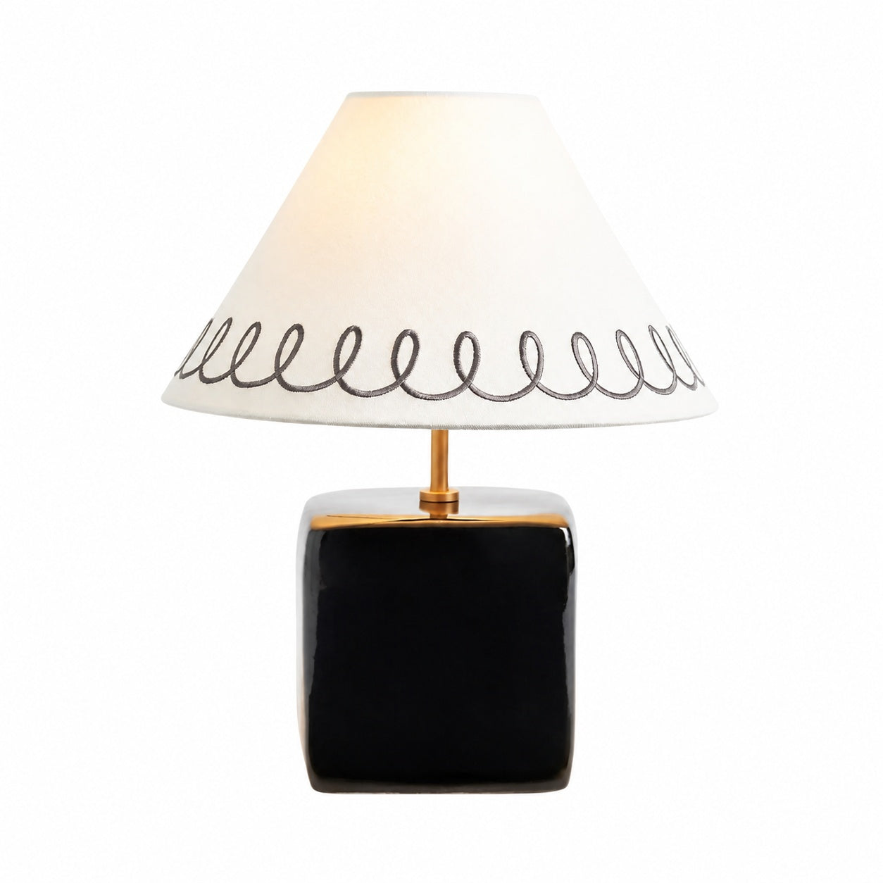 Aeva Ceramic Table Lamp - Modern Grace Design with Playful Polish