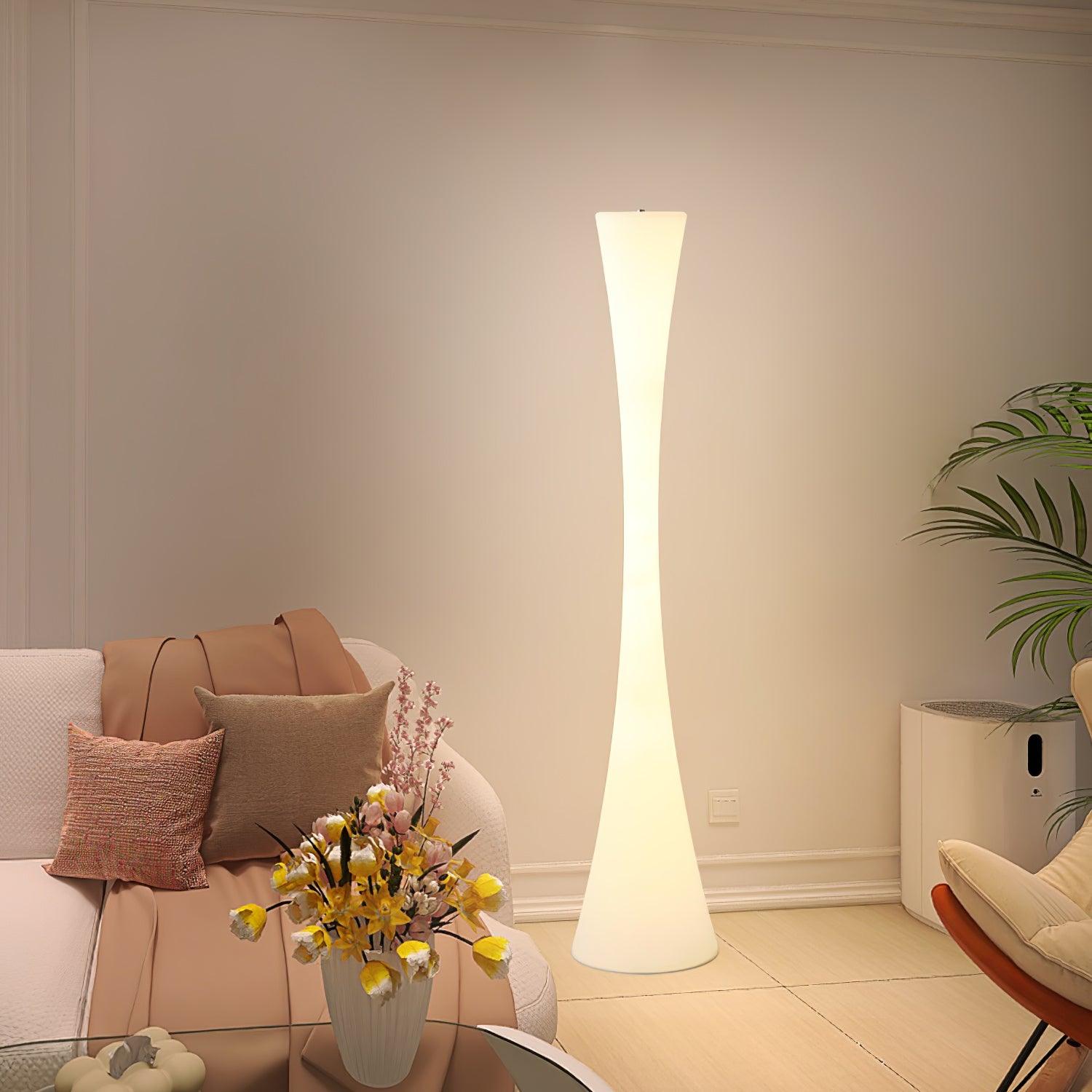 Romantic Simple White Column Floor Lamp