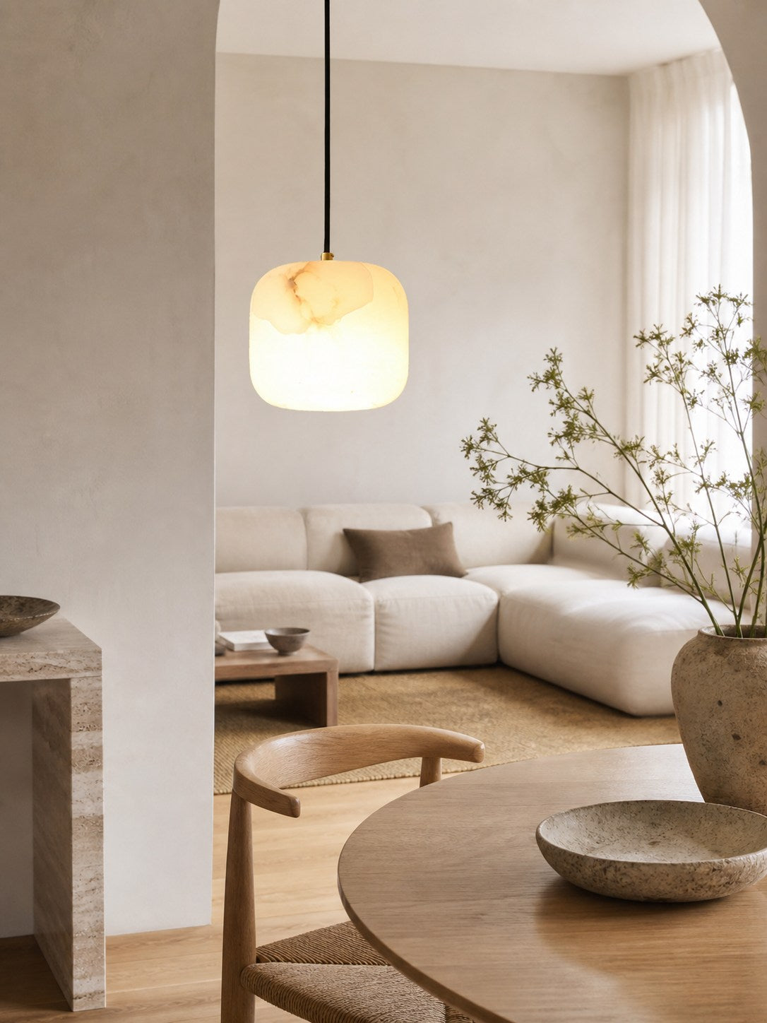 Alabaster Bedside Pendant Light