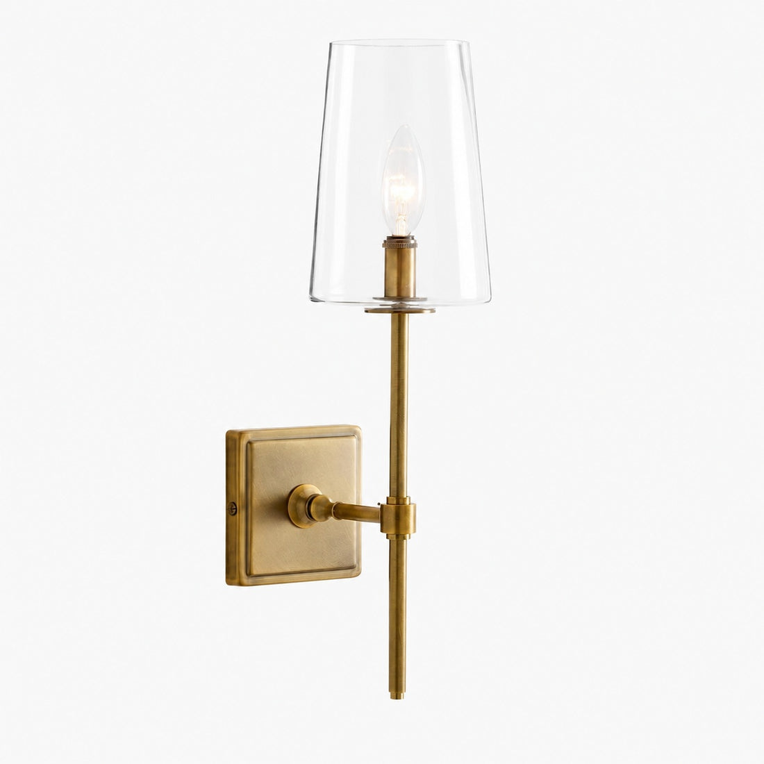 Derlina Multi-Head Candlestick Clear Glass Wall Lamp – Retro Metal Sconce