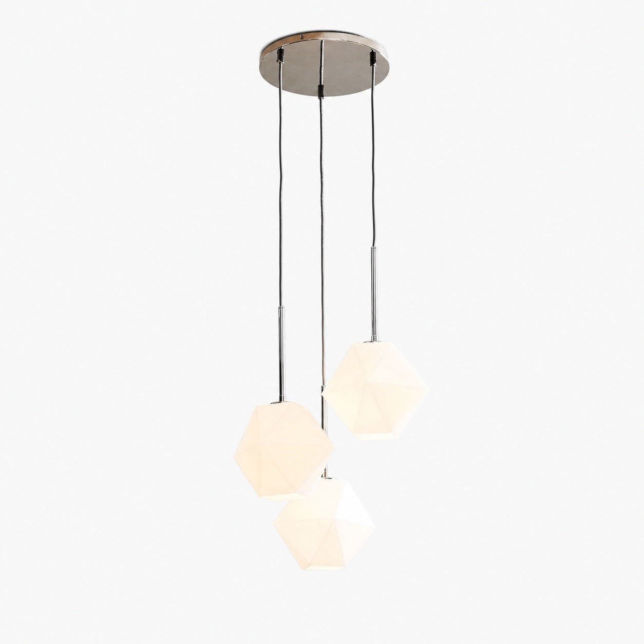 Talvior Sculptural Lighting - 3-Light Faceted Chandelier in Versatile Finishes | Explore Collection