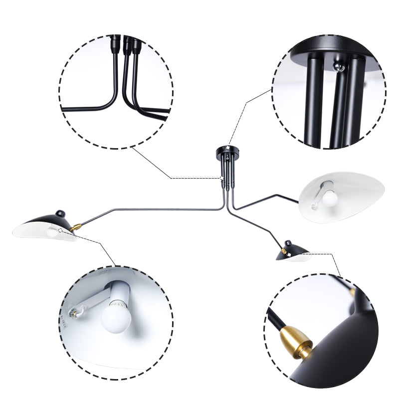 Arclume Arc Ceiling Lamp – Sculptural Design with Adjustable Arms for Modern Spaces N43