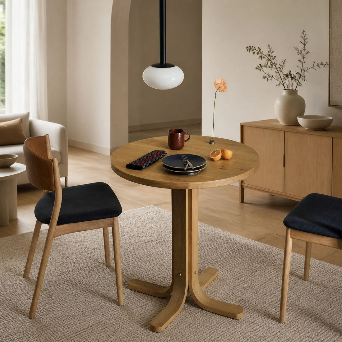Rolvona Globe Pendant Light - Modern Oval Shade Hanging Lamp